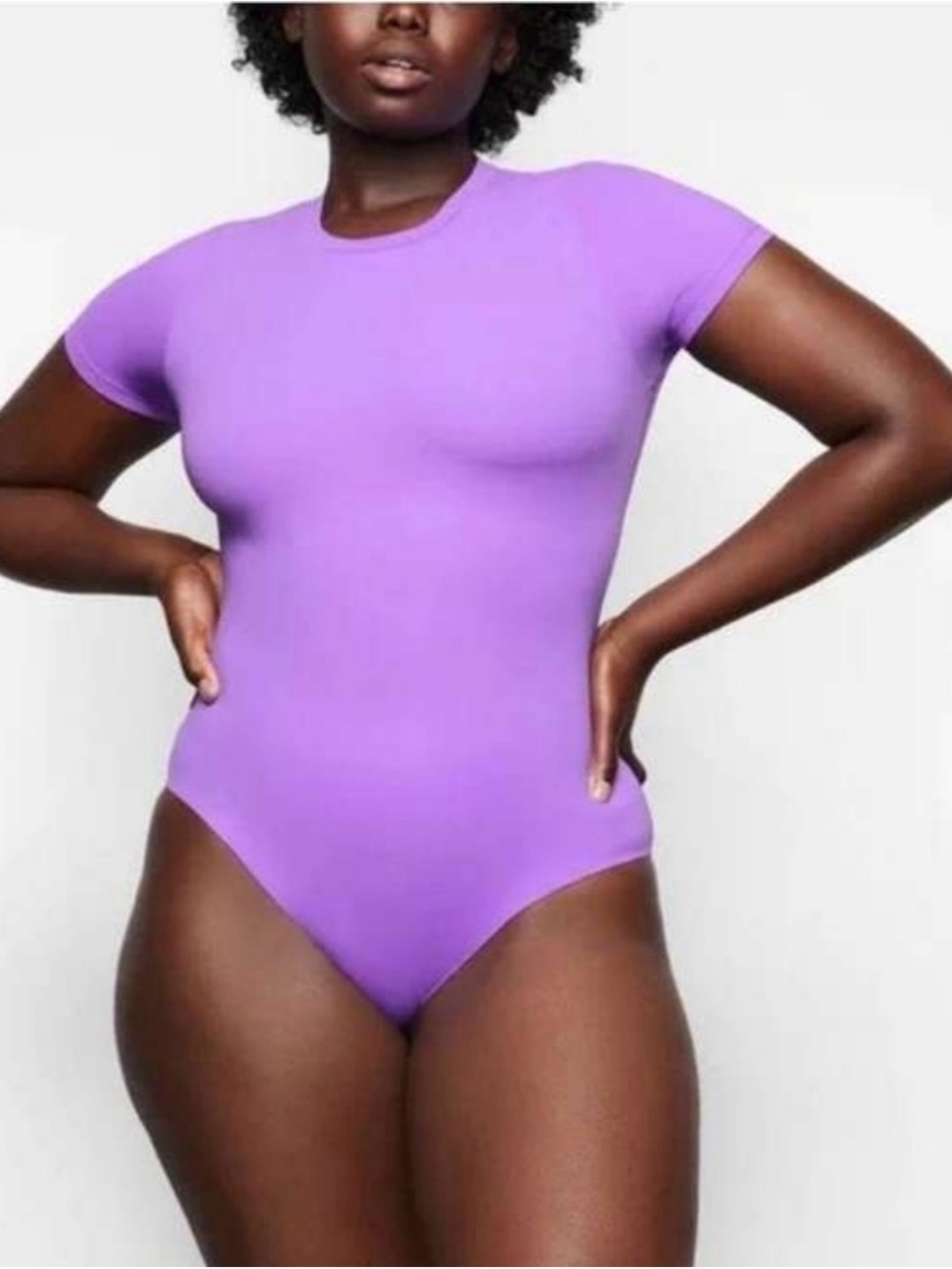 SKIMS Lavender Short-Sleeve Seamless Bodysuit